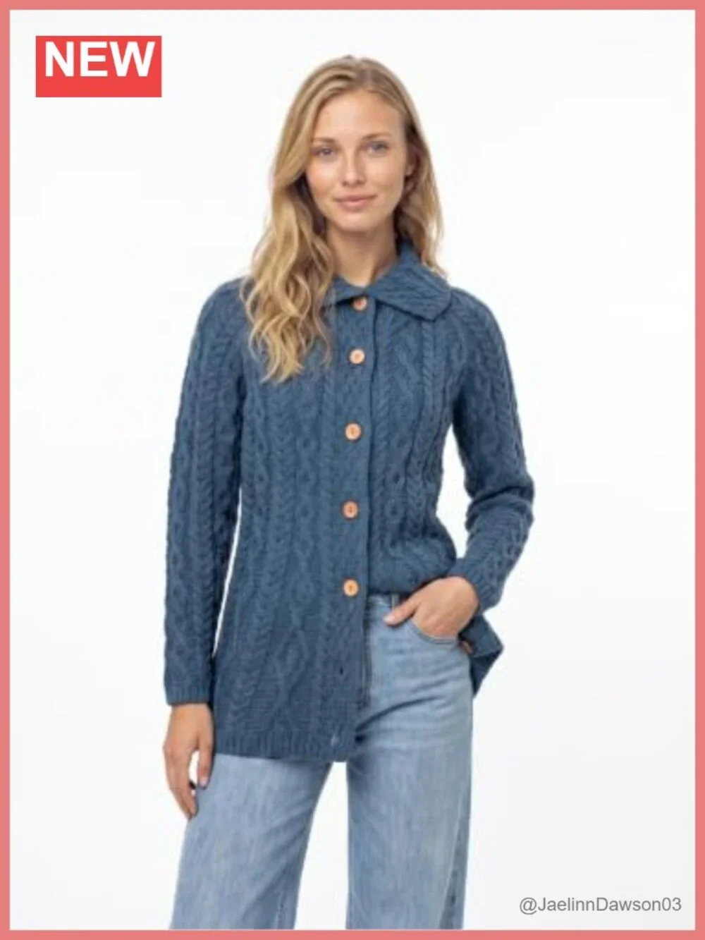 100% Supersoft Merino Wool Cardigan Diamond Stitch Long Sleeve Button